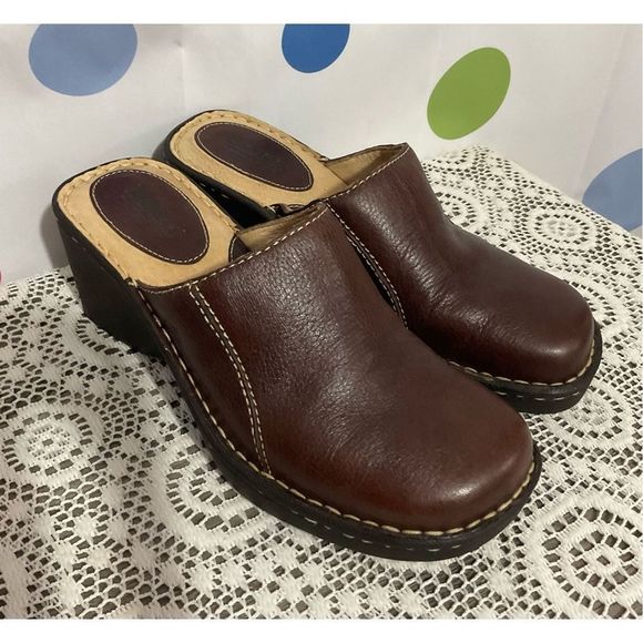 Born Brown Mule Leather Size 7 NICE! 🍒🌸 - Picture 6 of 16